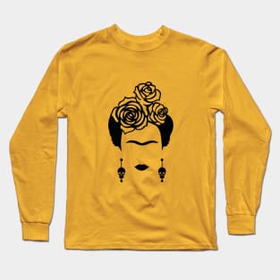 Frida Kahlo rose decor Long Sleeve T-Shirt